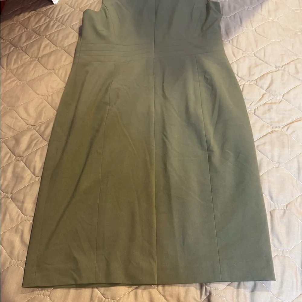 Nine West Womans Olive Green Sleeveless Career Sheath Dress Size 14 Work Travel - Picture 4 of 15